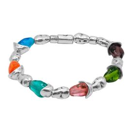 Серебряный браслет из бусин с муранским стеклом Ciclon Pepitas