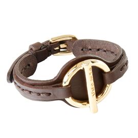 Женский браслет с золотом из кожи ручной работы UNOde50 Plug On