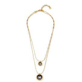 Золотое колье двойное с кристаллами Сваровски Неприятности UNOde50 Double Trouble