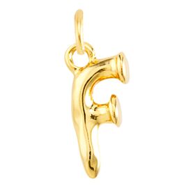Золотая подвеска на цепочку Буква F малая UNOde50