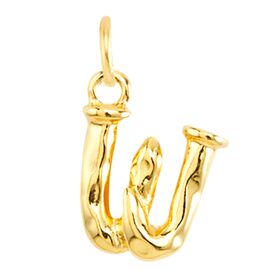 Золотая подвеска на цепочку Буква W малая UNOde50
