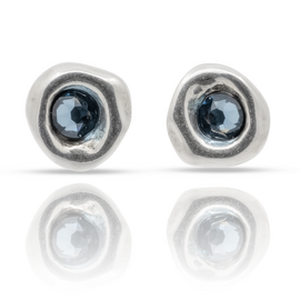 Cеребряные серьги с кристаллами Сваровски Крендель UNOde50 Ciambella Blu