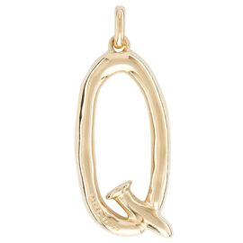 Золотая подвеска на цепочку Буква Q большая UNOde50