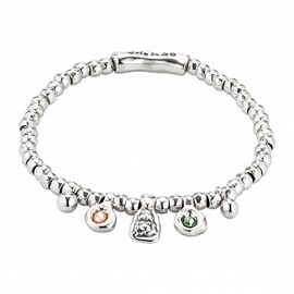 Серебряный браслет жнский с подвеской Будда и двумя кристаллами Swarovski UNOde50