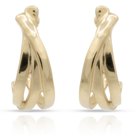 Золотые серьги женские крупные полукольца UNOde50