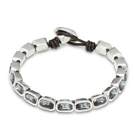 Серебряный браслет женский с кристаллами Swarovski темно-серого цвета UNOde50 Asceplius