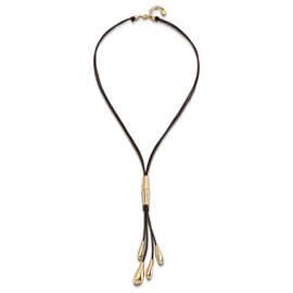 Колье из натуральной кожи с золотом Оставь меня UNOde50 Leaf me alone