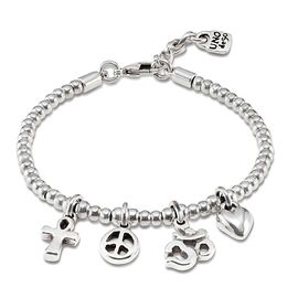 Серебряный браслет женский с подвесками талисманами UNOde50 Beliefs