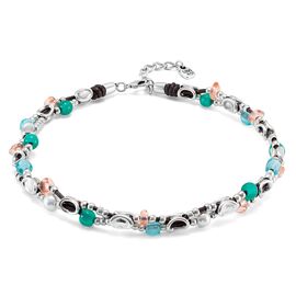 Кожаное ожерелье женское с серебряными элементами и бусинами UNOde50 Charming