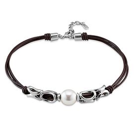 Чокер женский на шею с жемчугом с серебряными элементами UNOde50 Legend