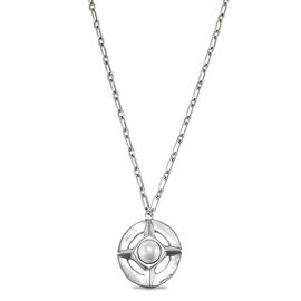 Серебряное колье женское с подвеской и жемчугом UNOde50 Crafted