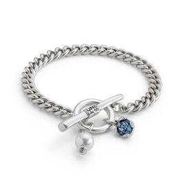 Серебряный браслет с жемчугом и кристаллом Сваровски UNOde50 Two Expearltional