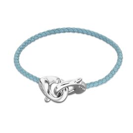 Кожаный браслет карабин с серебром UNOde50 Ser Inseparable