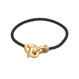 Кожаный браслет карабин с золотом UNOde50 Ser Inseparable