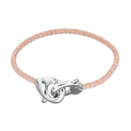 Кожаный браслет карабин с серебром UNOde50 Ser Inseparable