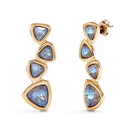 Золотые серьги с кристаллами Сваровски UNOde50 Ser Camaleonica