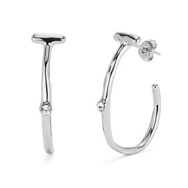 Серебряные серьги женские круглые с топазом UNOde50 Ser Indomable