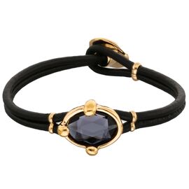 Кожаный браслет с золотом и кристаллом UNOde50 Ser Deslumbrante