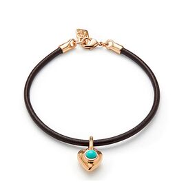 Кожаный браслет с подвеской и бирюзой UNOde50 Ser Unico