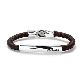 Кожаный браслет с серебром UNOde50 Ser Natural, Размер (мм): 155