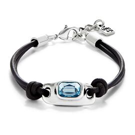 Серебряный браслет кожаный с кристаллом Сваровски UNOde50 Ser Magnetica