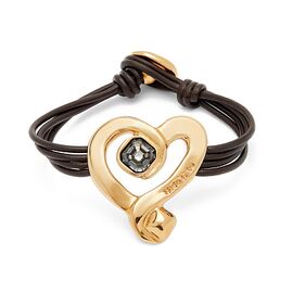 Золотой браслет на коже с кристаллом Сваровски UNOde50 Ser Expresiva, Размер (мм): 165