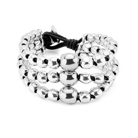 Серебряный браслет многослойный с бусинами UNOde50 Ser Intrepida, Размер (мм): 165