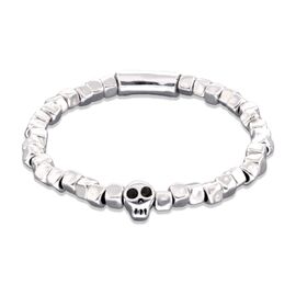 Серебряный браслет из бусин с цирконием Череп UNOde50 Ser imparable, Размер (мм): 180