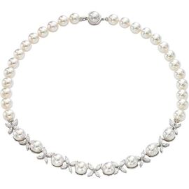 Серебряное ожерелье с органическим жемчугом и кристаллами Majorica Brides