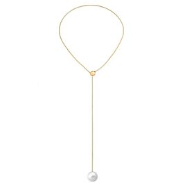 Золотое колье с подвеской из органического жемчуга Majorica Ataraxia