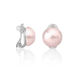 Серебряные серьги клипсы с органическим жемчугом  Majorica Lyra