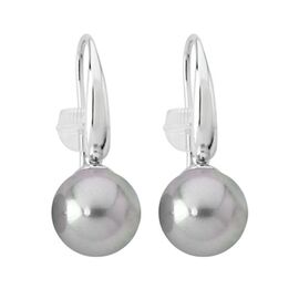 Серебряные серьги с серым жемчугом Majorica Classic