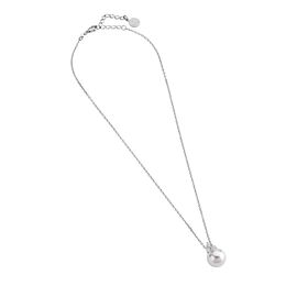 Серебряная цепочка на шею с кулоном из белого жемчуга и фианитами Majorica Tu Y Yo