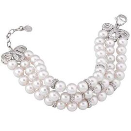 Серебряный браслет с жемчугом и фианитами Majorica Social Event