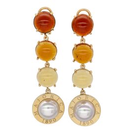 Золотые серьги с органическим жемчугом Majorica Murano