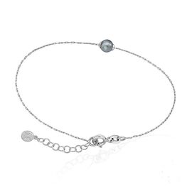 Серебряный браслет тонкий с органическим жемчугом Majorica