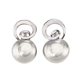 Серебряные серьги с органическим жемчугом плоским Majorica Infinite