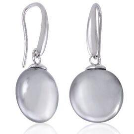 Серебряные серьги с плоским жемчугом серый Majorica Lyra