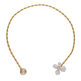 Золотой чокер с жемчугом Majorica Flowers