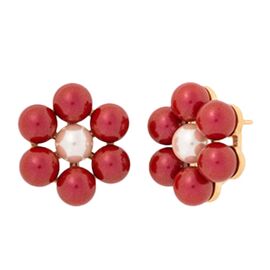 Золотые серьги женские с жемчугом Majorica Kate