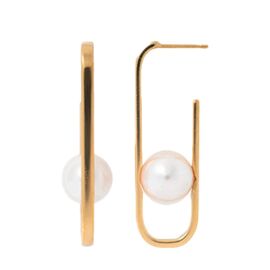 Золотые серьги женские с жемчугом Majorica Atenea