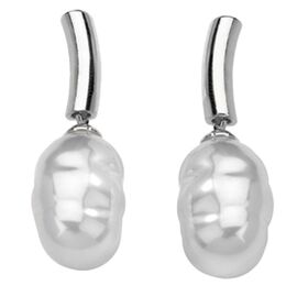 Серебряные серьги женские с жемчугом Majorica Baroque