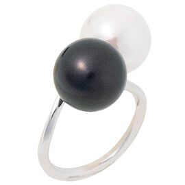 Серебряное кольцо женское с жемчугом Majorica Twins & triplets, Размер (мм): 16,85-17,5