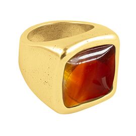 Золотое кольцо женское с муранским стеклом Ciclon Kubik Kool