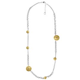 Серебряное колье женское с золотыми подвесками Ciclon France