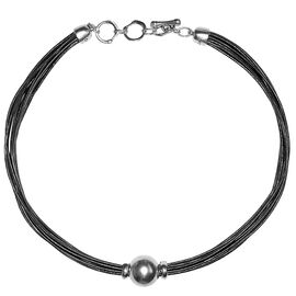 Кожаное колье женское с серебром Ciclon Spheric