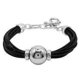 Кожаный браслет с серебром Ciclon Spheric