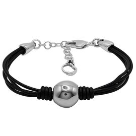 Кожаный браслет с серебром Ciclon Spheric