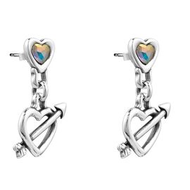 Серебряные серьги с сердечками Ciclon In love