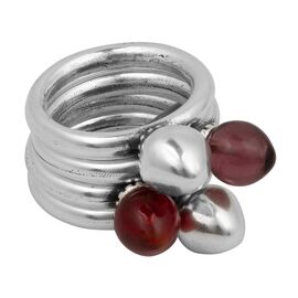 Серебряное кольцо женское с муранским стеклом Ciclon Azahara (бордовый ), Размер (мм): 17,2